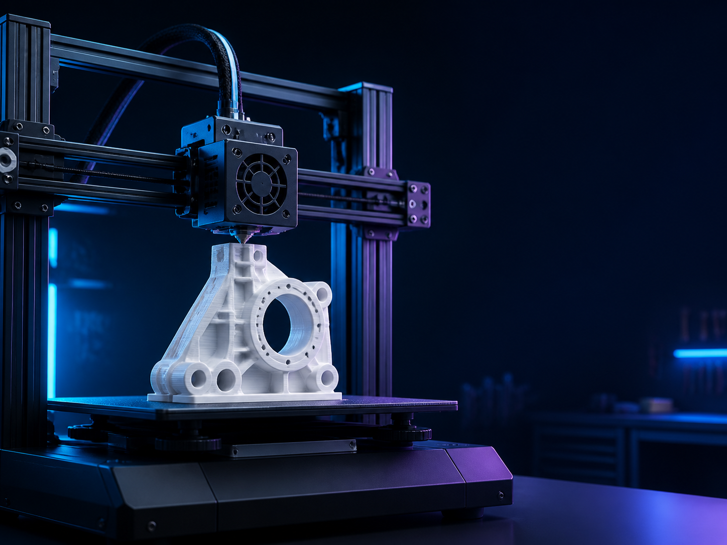 3D 列印機製作白色 PLA 零件